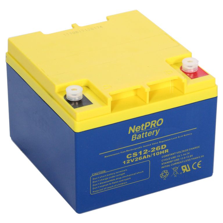 Батарея акумуляторна NetPro AGM 12V 26Ah, для ДБЖ, UPS, глибокого розряду